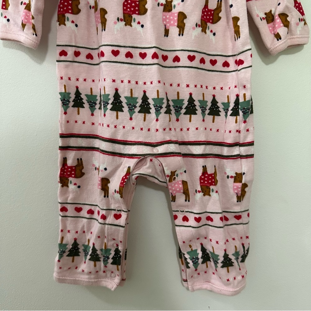 Old Navy Christmas Long Sleeve Uni-sex One Piece Outfit 6-12 Month bundle of 2 - Picture 3 of 11